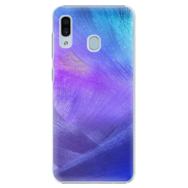 Plastové puzdro iSaprio - Purple Feathers - Samsung Galaxy A20