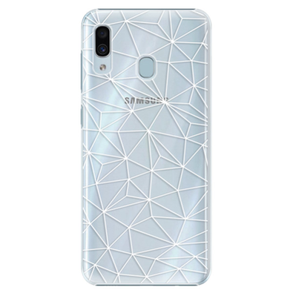 Plastové puzdro iSaprio - Abstract Triangles 03 - white - Samsung Galaxy A20