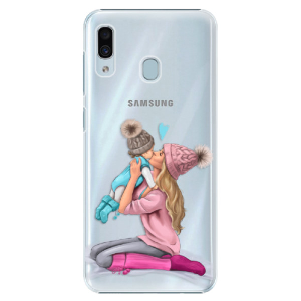 Plastové puzdro iSaprio - Kissing Mom - Blond and Boy - Samsung Galaxy A20