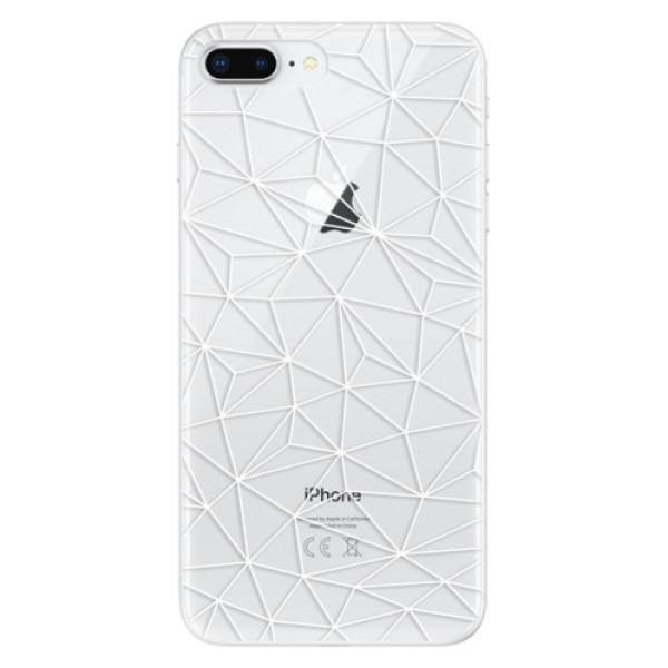 Odolné silikónové puzdro iSaprio - Abstract Triangles 03 - white - iPhone 8 Plus