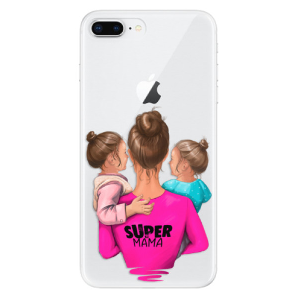 Odolné silikónové puzdro iSaprio - Super Mama - Two Girls - iPhone 8 Plus
