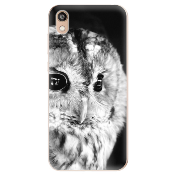 Odolné silikónové puzdro iSaprio - BW Owl - Huawei Honor 8S