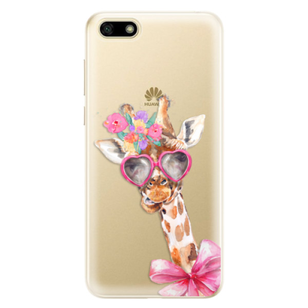 Odolné silikónové puzdro iSaprio - Lady Giraffe - Huawei Y5 2018