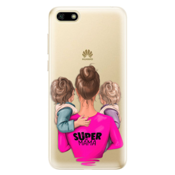 Odolné silikónové puzdro iSaprio - Super Mama - Two Boys - Huawei Y5 2018