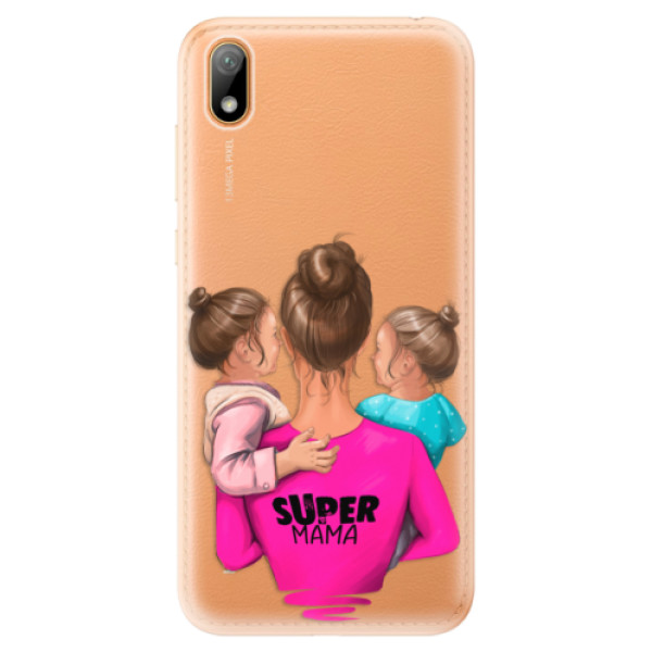 Odolné silikónové puzdro iSaprio - Super Mama - Two Girls - Huawei Y5 2019