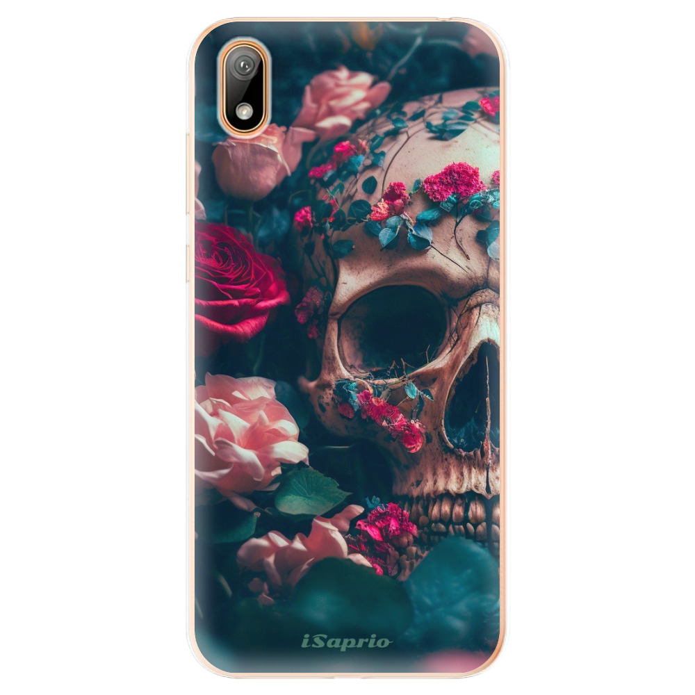 Odolné silikónové puzdro iSaprio - Skull in Roses - Huawei Y5 2019