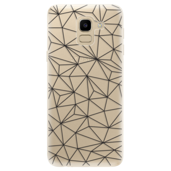 Odolné silikónové puzdro iSaprio - Abstract Triangles 03 - black - Samsung Galaxy J6