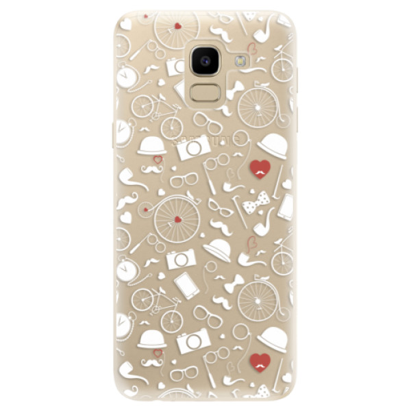 Odolné silikónové puzdro iSaprio - Vintage Pattern 01 - white - Samsung Galaxy J6