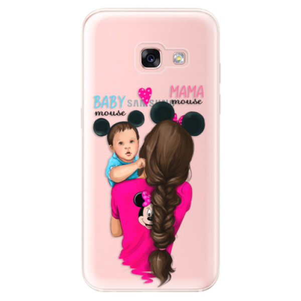 Odolné silikónové puzdro iSaprio - Mama Mouse Brunette and Boy - Samsung Galaxy A3 2017