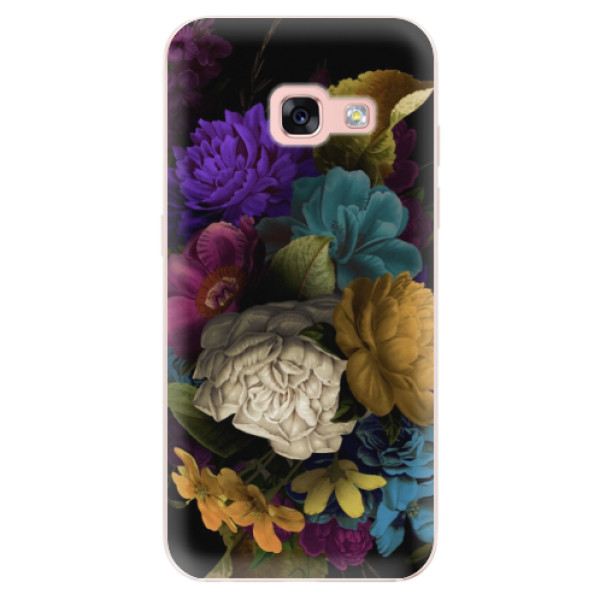 Odolné silikónové puzdro iSaprio - Dark Flowers - Samsung Galaxy A3 2017