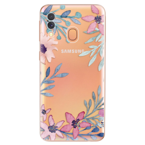 Odolné silikónové puzdro iSaprio - Leaves and Flowers - Samsung Galaxy A40