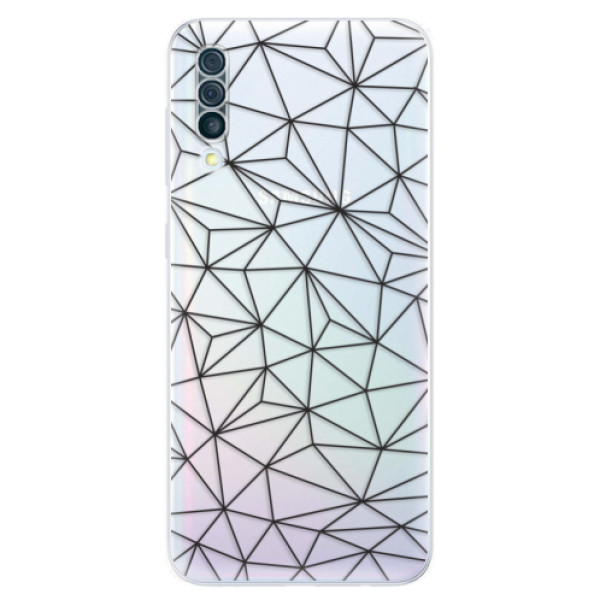 Odolné silikónové puzdro iSaprio - Abstract Triangles 03 - black - Samsung Galaxy A50