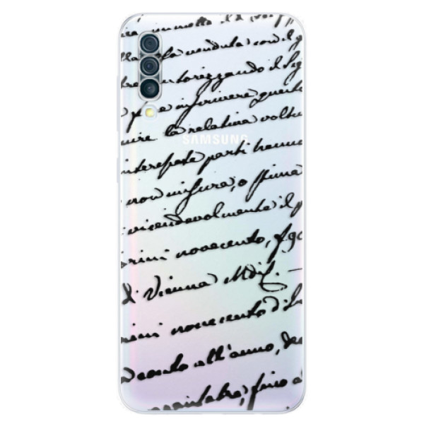 Odolné silikónové puzdro iSaprio - Handwriting 01 - black - Samsung Galaxy A50