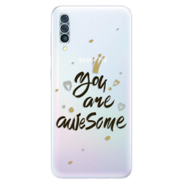 Odolné silikónové puzdro iSaprio - You Are Awesome - black - Samsung Galaxy A50