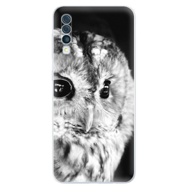 Odolné silikónové puzdro iSaprio - BW Owl - Samsung Galaxy A50