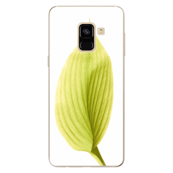 Odolné silikónové puzdro iSaprio - Green Leaf - Samsung Galaxy A8 2018
