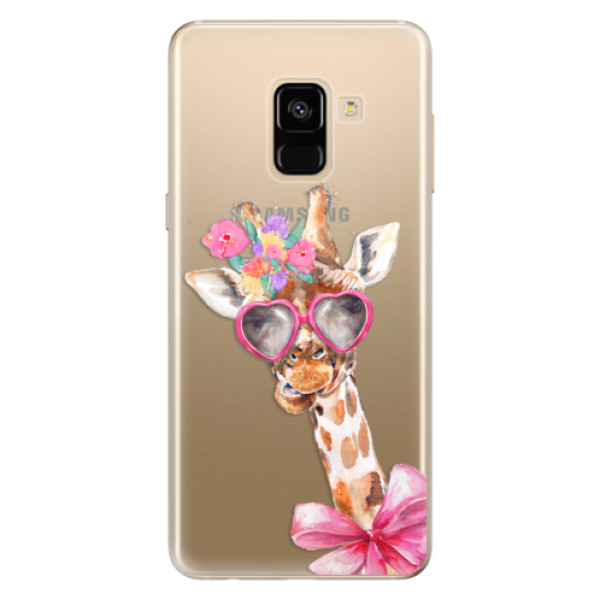 Odolné silikónové puzdro iSaprio - Lady Giraffe - Samsung Galaxy A8 2018