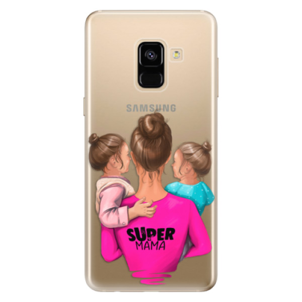 Odolné silikónové puzdro iSaprio - Super Mama - Two Girls - Samsung Galaxy A8 2018