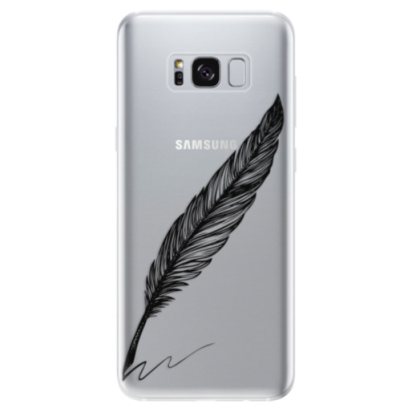 Odolné silikónové puzdro iSaprio - Writing By Feather - black - Samsung Galaxy S8