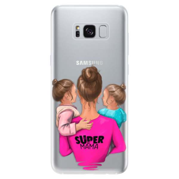 Odolné silikónové puzdro iSaprio - Super Mama - Two Girls - Samsung Galaxy S8