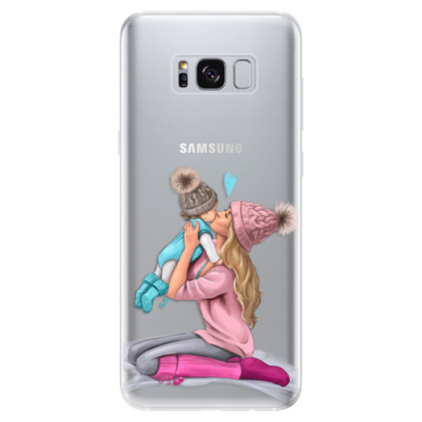 Odolné silikónové puzdro iSaprio - Kissing Mom - Blond and Boy - Samsung Galaxy S8