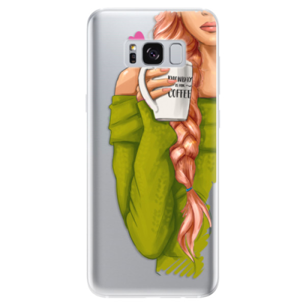 Odolné silikónové puzdro iSaprio - My Coffe and Redhead Girl - Samsung Galaxy S8