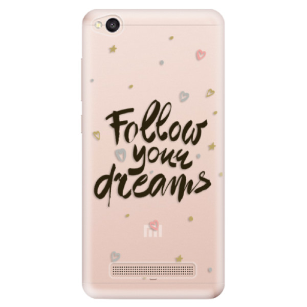 Odolné silikónové puzdro iSaprio - Follow Your Dreams - black - Xiaomi Redmi 4A