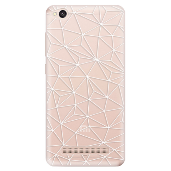 Odolné silikónové puzdro iSaprio - Abstract Triangles 03 - white - Xiaomi Redmi 4A