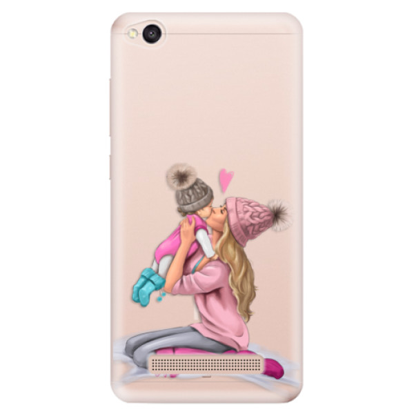 Odolné silikónové puzdro iSaprio - Kissing Mom - Blond and Girl - Xiaomi Redmi 4A