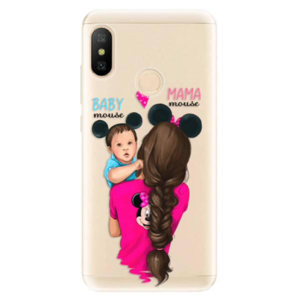Odolné silikónové puzdro iSaprio - Mama Mouse Brunette and Boy - Xiaomi Mi A2 Lite