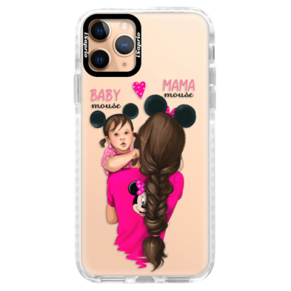 Silikónové puzdro Bumper iSaprio - Mama Mouse Brunette and Girl - iPhone 11 Pro