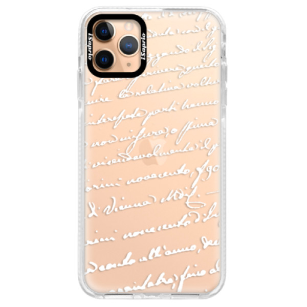Silikónové puzdro Bumper iSaprio - Handwriting 01 - white - iPhone 11 Pro Max