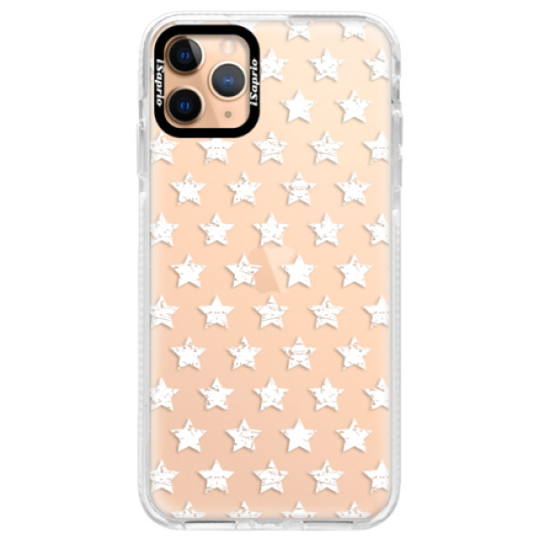 Silikónové puzdro Bumper iSaprio - Stars Pattern - white - iPhone 11 Pro Max