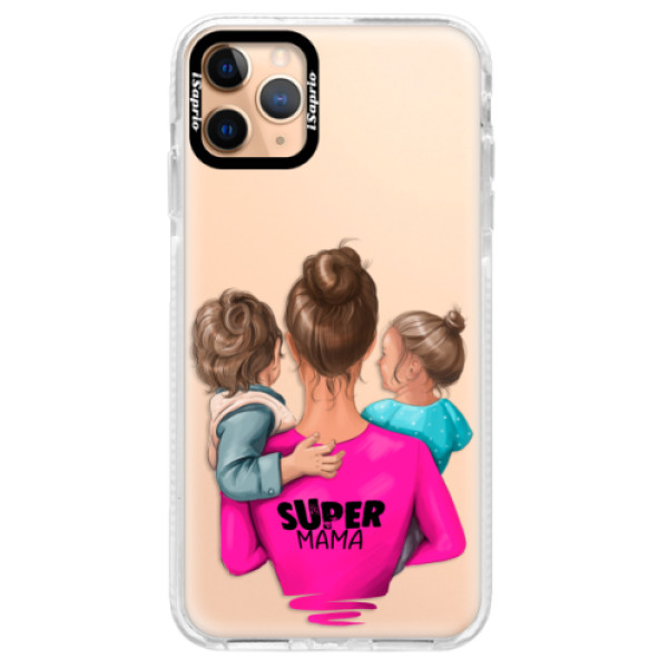 Silikónové puzdro Bumper iSaprio - Super Mama - Boy and Girl - iPhone 11 Pro Max
