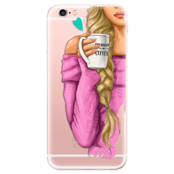 Odolné silikónové puzdro iSaprio - My Coffe and Blond Girl - iPhone 6 Plus/6S Plus