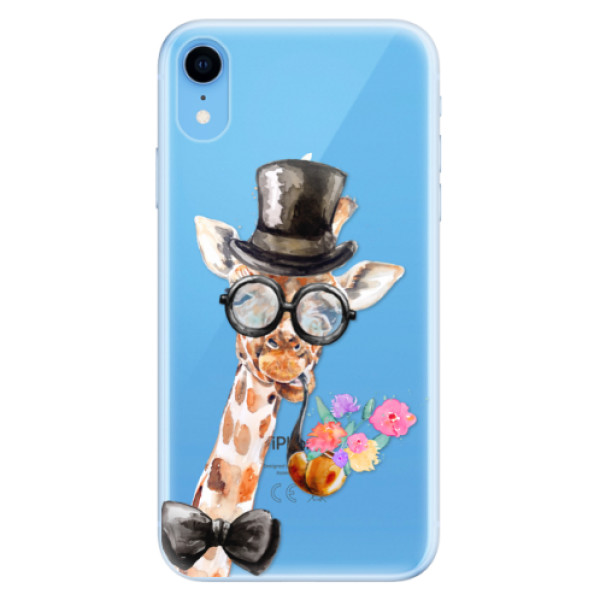 Odolné silikónové puzdro iSaprio - Sir Giraffe - iPhone XR
