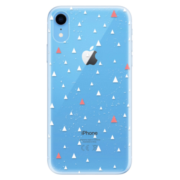Odolné silikónové puzdro iSaprio - Abstract Triangles 02 - white - iPhone XR