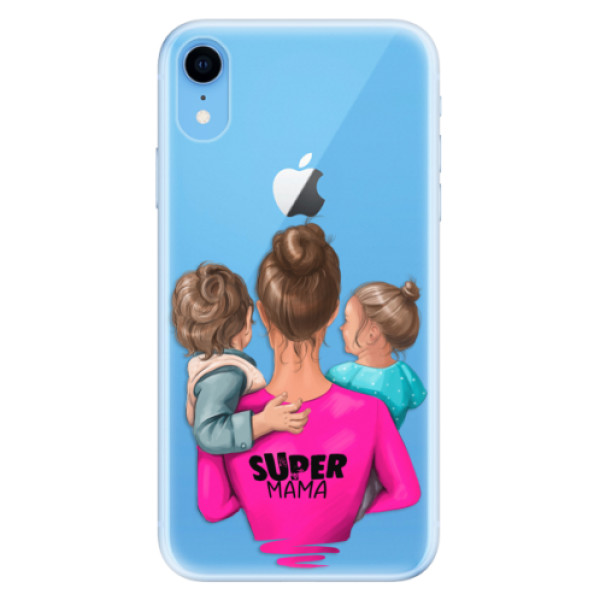 Odolné silikónové puzdro iSaprio - Super Mama - Boy and Girl - iPhone XR