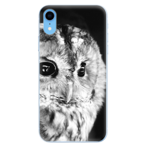 Odolné silikónové puzdro iSaprio - BW Owl - iPhone XR