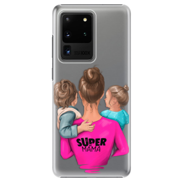 Plastové puzdro iSaprio - Super Mama - Boy and Girl - Samsung Galaxy S20 Ultra
