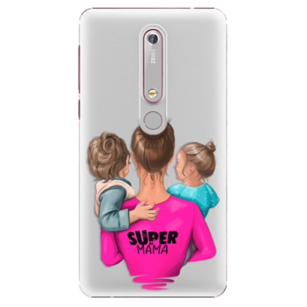Plastové puzdro iSaprio - Super Mama - Boy and Girl - Nokia 6.1