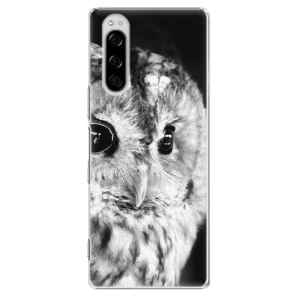 Plastové puzdro iSaprio - BW Owl - Sony Xperia 5
