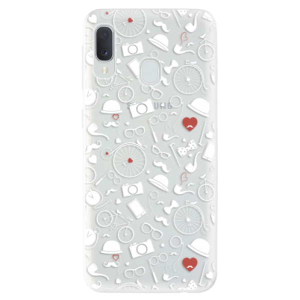 Odolné silikónové puzdro iSaprio - Vintage Pattern 01 - white - Samsung Galaxy A20e