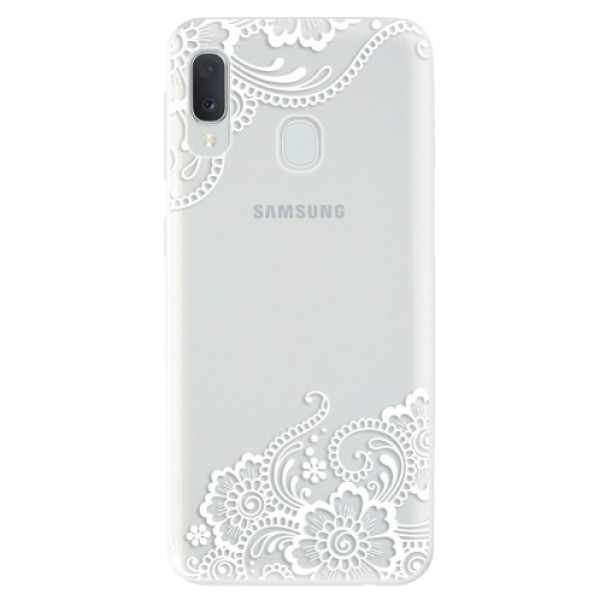 Odolné silikónové puzdro iSaprio - White Lace 02 - Samsung Galaxy A20e