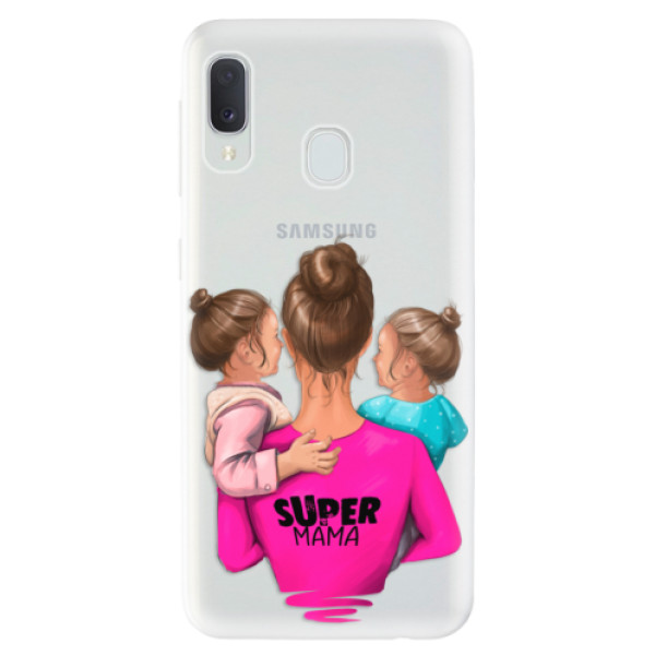 Odolné silikónové puzdro iSaprio - Super Mama - Two Girls - Samsung Galaxy A20e