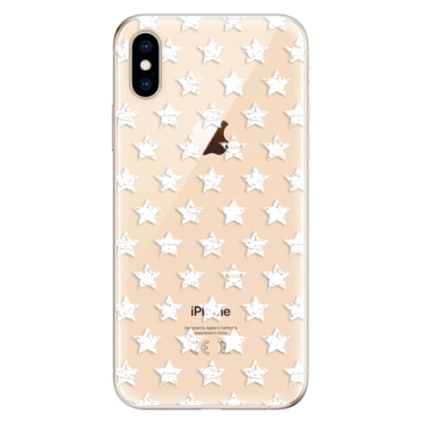 Odolné silikónové puzdro iSaprio - Stars Pattern - white - iPhone XS