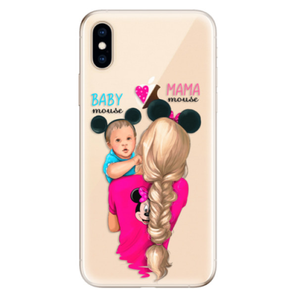 Odolné silikónové puzdro iSaprio - Mama Mouse Blonde and Boy - iPhone XS