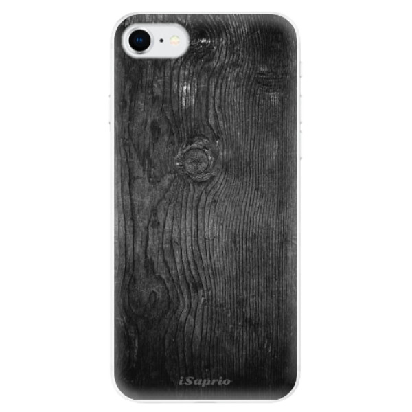 Odolné silikónové puzdro iSaprio - Black Wood 13 - iPhone SE 2020