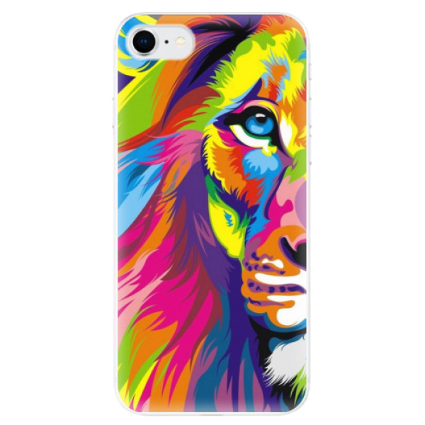 Odolné silikónové puzdro iSaprio - Rainbow Lion - iPhone SE 2020