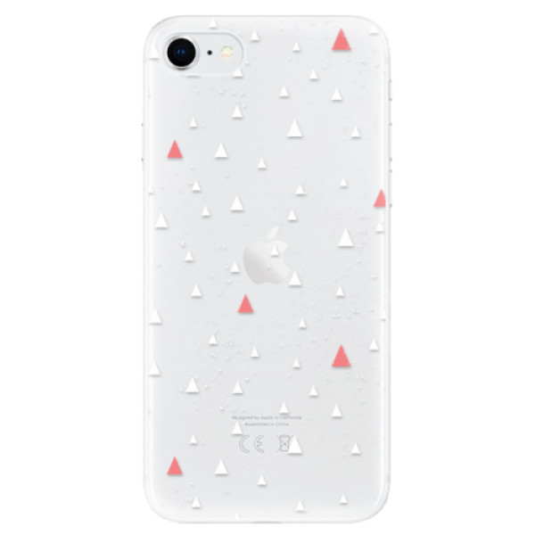 Odolné silikónové puzdro iSaprio - Abstract Triangles 02 - white - iPhone SE 2020
